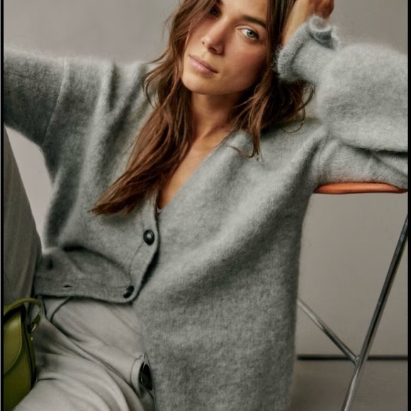 Sezane Sweaters - Sézane Mia Cardigan in Middle Gray/Blue-ish Sweater Medium